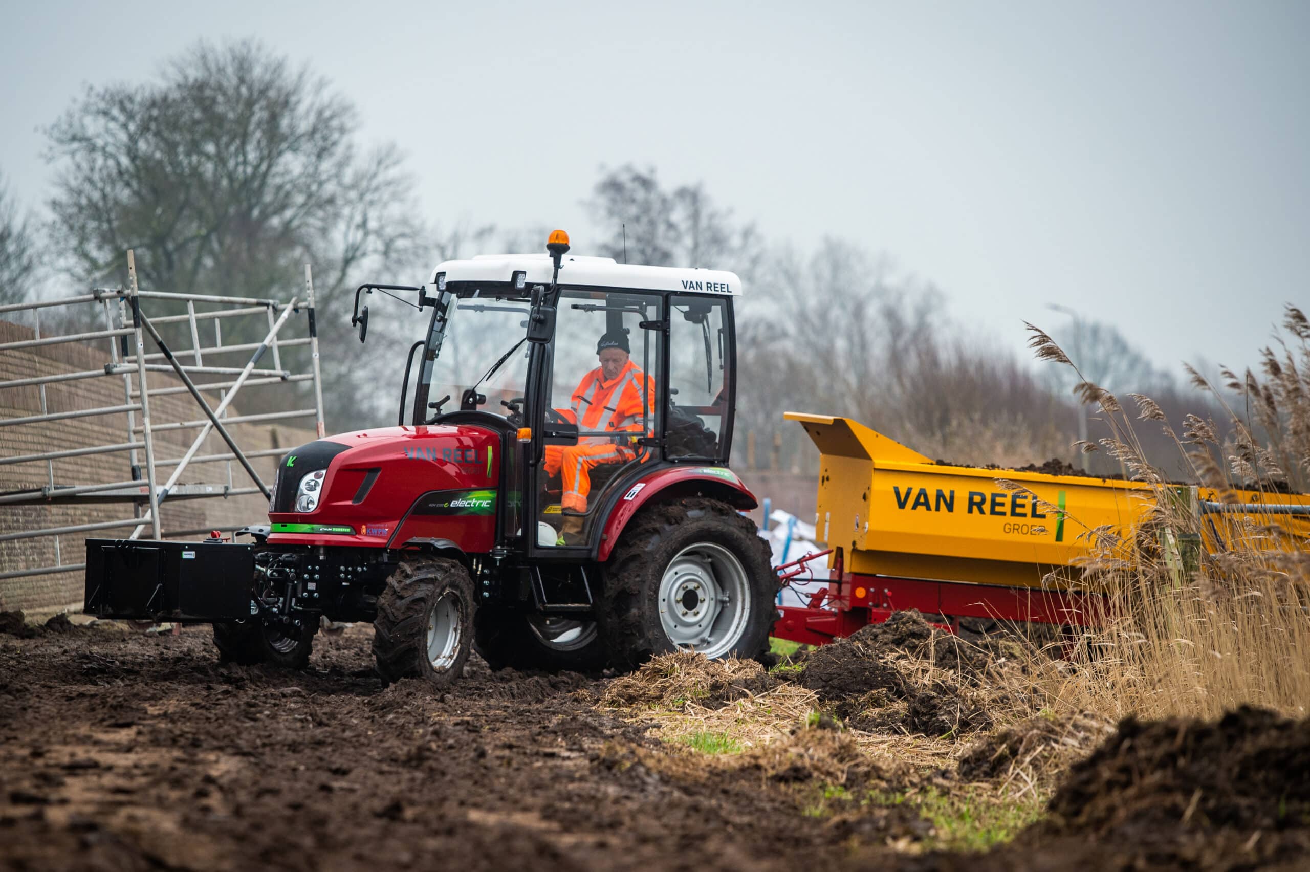 van elektrische tractoren in de bouw